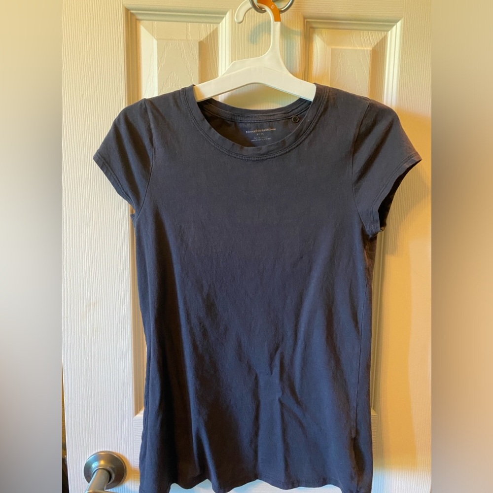 Pilcro and the Letterpress by anthropologie gray shirt